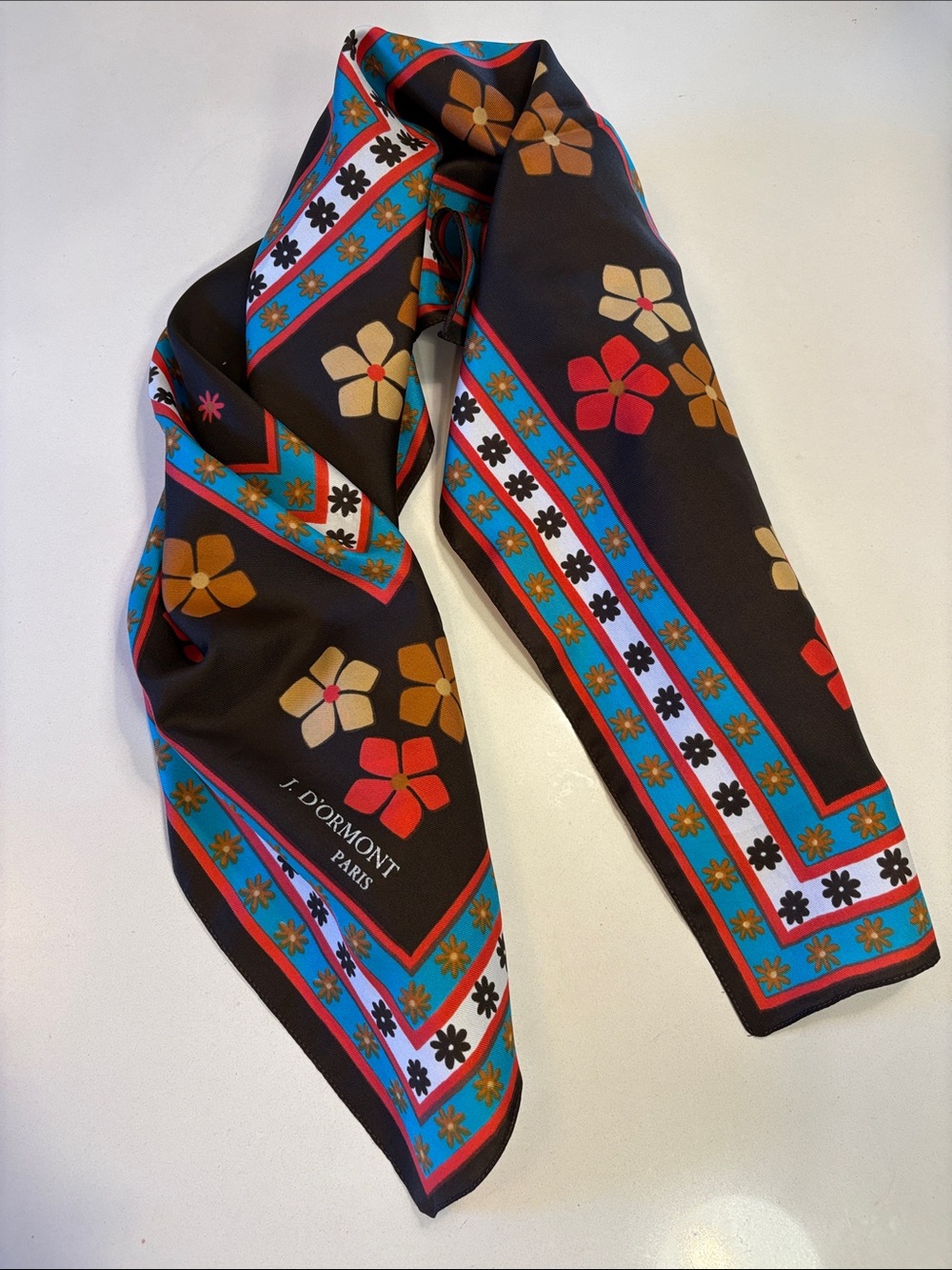 Vintage J.DβOrmont Paris Square Scarf